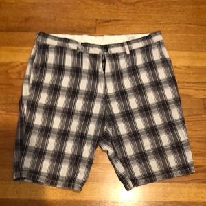 Club Monaco New York Plaid Chino Shorts Cotton Size 33